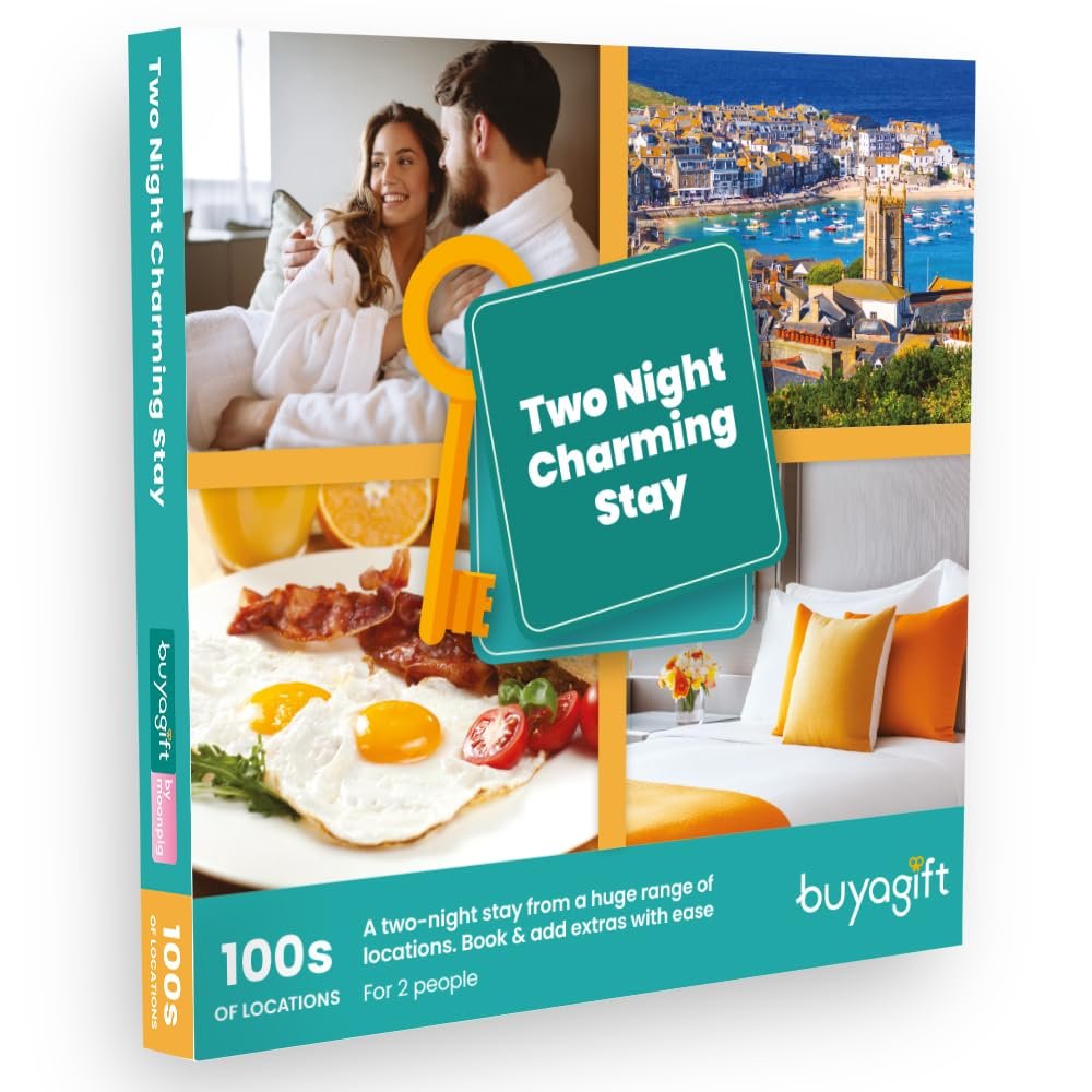 Buyagift Two Night Charming Stay for Two People - Short Break Across the UK and Europe - Relaxing Getaway Gift Experience