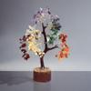 7 Chakra Crystal Tree of Life, Polished Gold Wire Wrapped Bonsai Style with Decorative Base for Good Luck and Spiritual Balance view 3