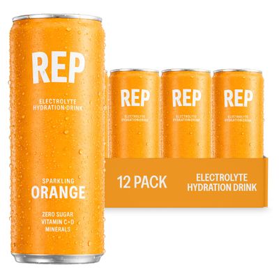 REP Electrolyte Drink | Zero Sugar Electrolytes With Vitamins & Minerals | Vitamin C + D | Magnesium | Low Calorie | Everyday Hydration | 12 x 330ml (Orange)