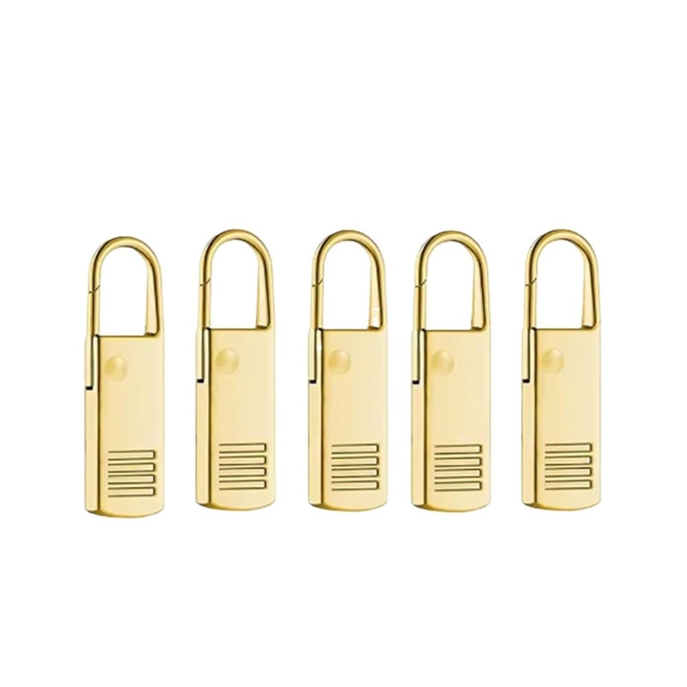 20Pcs Universal Metal Zipper Pull Replacement Instant Repair Head Puller for Clothing Bags DIY Sewing Sliders(Gold)