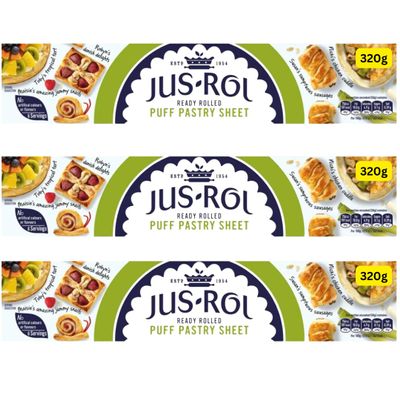 Puff Pastry Ready Rolled Sheet Jusrol 3x320g, 350mm x 225mm (3x320g)
