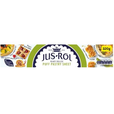 Puff Pastry Ready Rolled Sheet Jusrol 1x320g, 350mm x 225mm (1x320g)