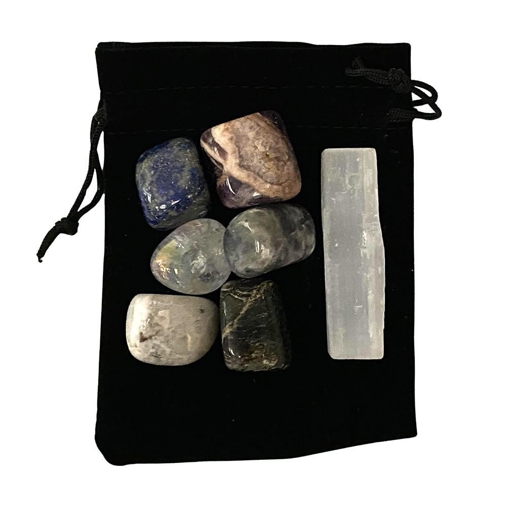 Tumbled Crystals & Selenite Set, Intuition & Spiritual Growth