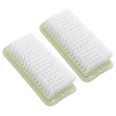 PAMINGONO 2pcs Household Cleaning Brushes for Clothes and Shoes Portable Multi-use Laundry Scrubbers with Hanging Light Green Practical Home Cleaning Tool for Efficient Stain Removal