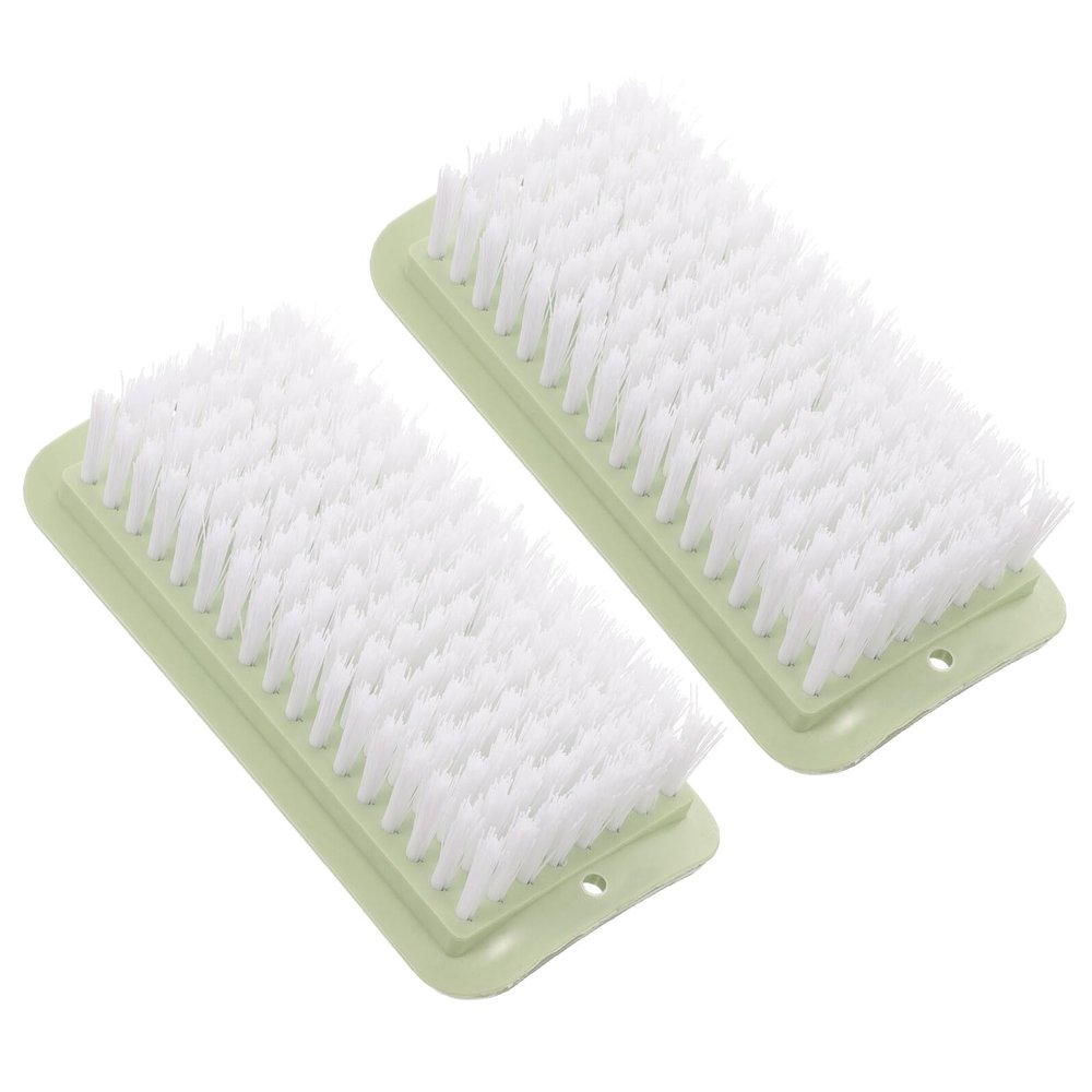 PAMINGONO 2pcs Household Cleaning Brushes for Clothes and Shoes Portable Multi-use Laundry Scrubbers with Hanging Light Green Practical Home Cleaning Tool for Efficient Stain Removal