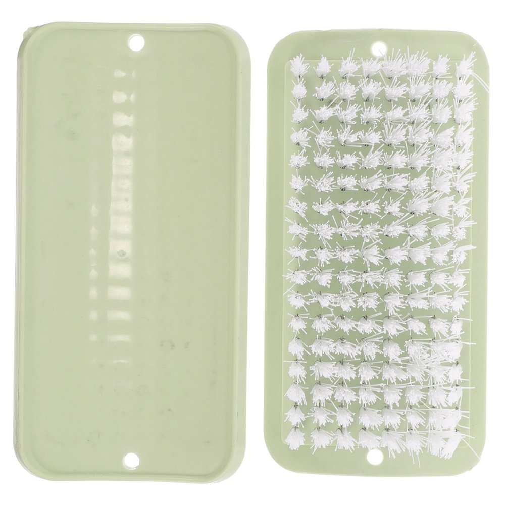 VERDANVERSE 2pcs Multi-functional Laundry Shoe Cleaning Brushes Portable Household Scrubbers with Fine Bristles for Clothes Shoes Bathroom Travel Light Green