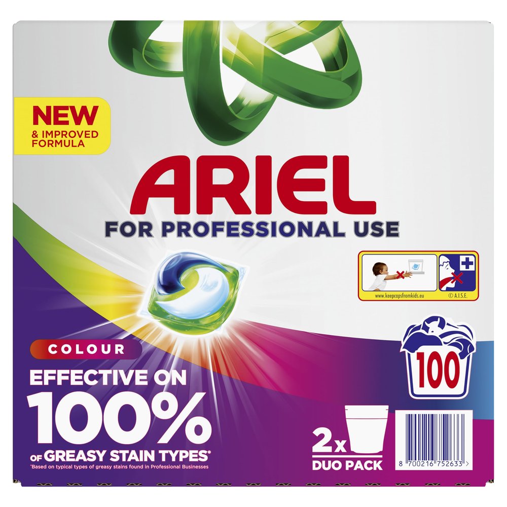 Ariel Professional Liquid Pod Colour - 50 Pods (Pack 2)