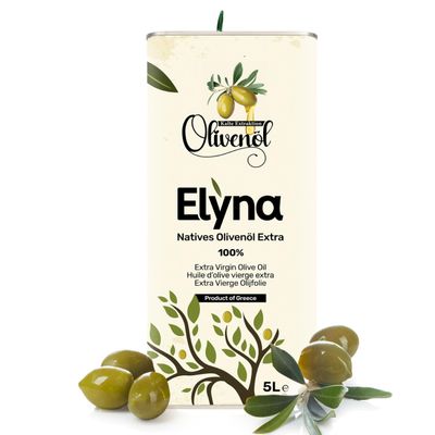Extra Virgin Olive Oil Cold Pressed & 100% Natural Premium Greek Olive Oil, First Grade (5 Litres)
