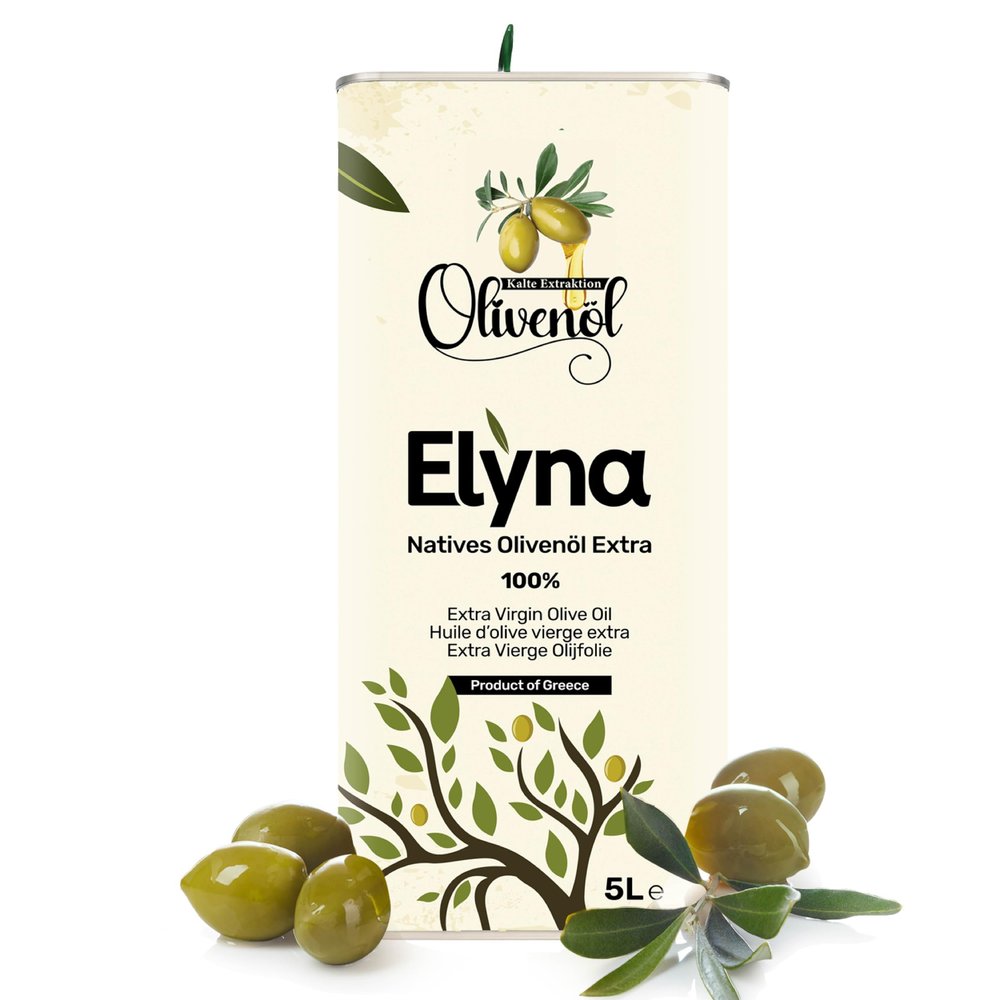 Extra Virgin Olive Oil Cold Pressed & 100% Natural Premium Greek Olive Oil, First Grade (5 Litres)