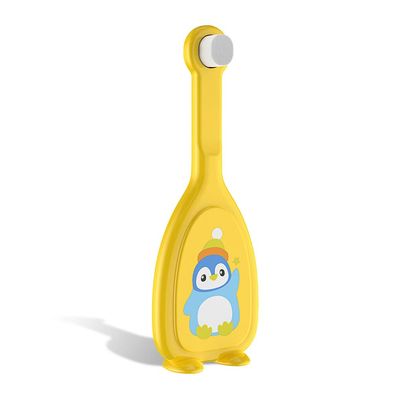 mophrati Silicone U-Shaped Toothbrush Whole Kids Toddler Teeth Brushes Infant Manual Tooth Cleaning Tools Non-Slip Supplies, Yellow