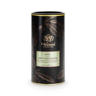 Whittard Chelsea Mint Hot Chocolate, Premium Flavoured Drinking Chocolate with Chocolate Chips, 350g