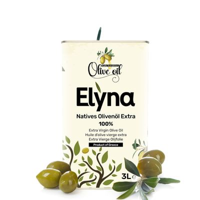 Extra Virgin Olive Oil Cold Pressed & 100% Natural Premium Greek Olive Oil, First Grade (3 Litres)