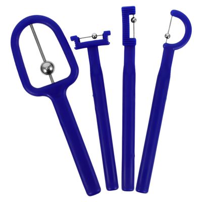 Abaodam Tongue Tip Exercise Tool 4pcs Set for Speech Therapy and Oral Muscle Strengthening Portable Trainer for Adults and Boys and Girls Blue