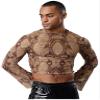 Aiihoo Adult Men Cropped Tee Tops Underwear Sports Gym Vest Cropped Shirts Male Holiday Undershirt Brown L view 1