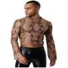 Aiihoo Adult Men Cropped Tee Tops Underwear Sports Gym Vest Cropped Shirts Male Holiday Undershirt Brown L view 3