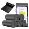 20L Biodegradable Food Waste Bags, 100Pcs Compostable Food Waste Garbage Bags, Compostable Compost Caddy Liners, Recycled Degradable Rubbish Garbage Trash Bags for Kitchen Office(60 x 50 cm, Black) view 1