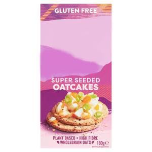 Super Seeded Oatcakes, Gluten Free, Plant Based, Wholegrain, High Fibre, No Added Sugar, Vegan Friendly, 180g