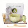 8Pcs Green Matcha Set Ceramic Matcha Bowl and Whisk Set, Handmade Bamboo Whisk (Chasen), Matcha Whisk Holder, Sifter, Scoop,Tea Strainer Fine Mesh & Towel - Japanese Matcha Tea Set & Making Kit Gift view 1