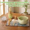 8Pcs Green Matcha Set Ceramic Matcha Bowl and Whisk Set, Handmade Bamboo Whisk (Chasen), Matcha Whisk Holder, Sifter, Scoop,Tea Strainer Fine Mesh & Towel - Japanese Matcha Tea Set & Making Kit Gift view 3