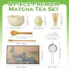 8Pcs Green Matcha Set Ceramic Matcha Bowl and Whisk Set, Handmade Bamboo Whisk (Chasen), Matcha Whisk Holder, Sifter, Scoop,Tea Strainer Fine Mesh & Towel - Japanese Matcha Tea Set & Making Kit Gift view 4