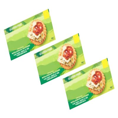 Wholegrain Crackers, Gluten Free, Plant Based, Source of Fibre, Vegan, 160g,Pack Of 3