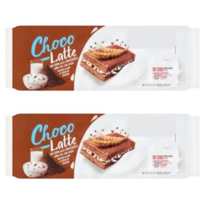 Choco Latte Chocolate Cream Filled Wafers, No Artificial Colors or Preservatives, (10 x 30g), Pack Of 2