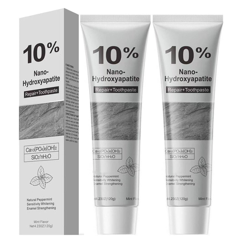 10% Nano Hydroxyapatite Toothpaste for Enamel Protection, Remineralizing Toothpaste, Hydroxyapatite Teeth Whitening Toothpastes, Reduces Sensitivity, Mint Fresh Breath for Adult, Kids (2)