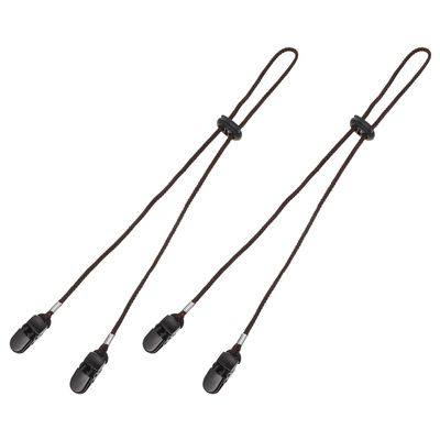 FOMIYES 2pcs Adjustable Anti-lost Caps Strap Hat Clips Outdoor Hat Accessory Brown for Travel Hiking Cycling Sports