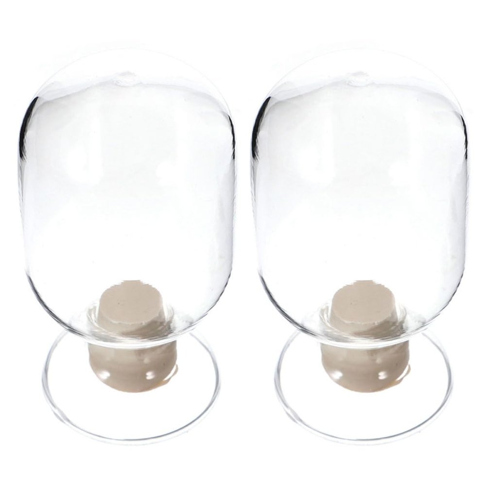 DECOMELODY Match Holder Bottles Matchstick Cloche Jars 125ml 2pcs Thickened Texture Glass Multifunctional Decorative Storage for Home Fireplace