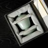 LEEDJUINE Ruyao Ceramic Sky Blue Gaiwan with Gift Box, 140ml 4.8oz, Heat resistant Cracked Glaze Kung Fu Tea Set view 3