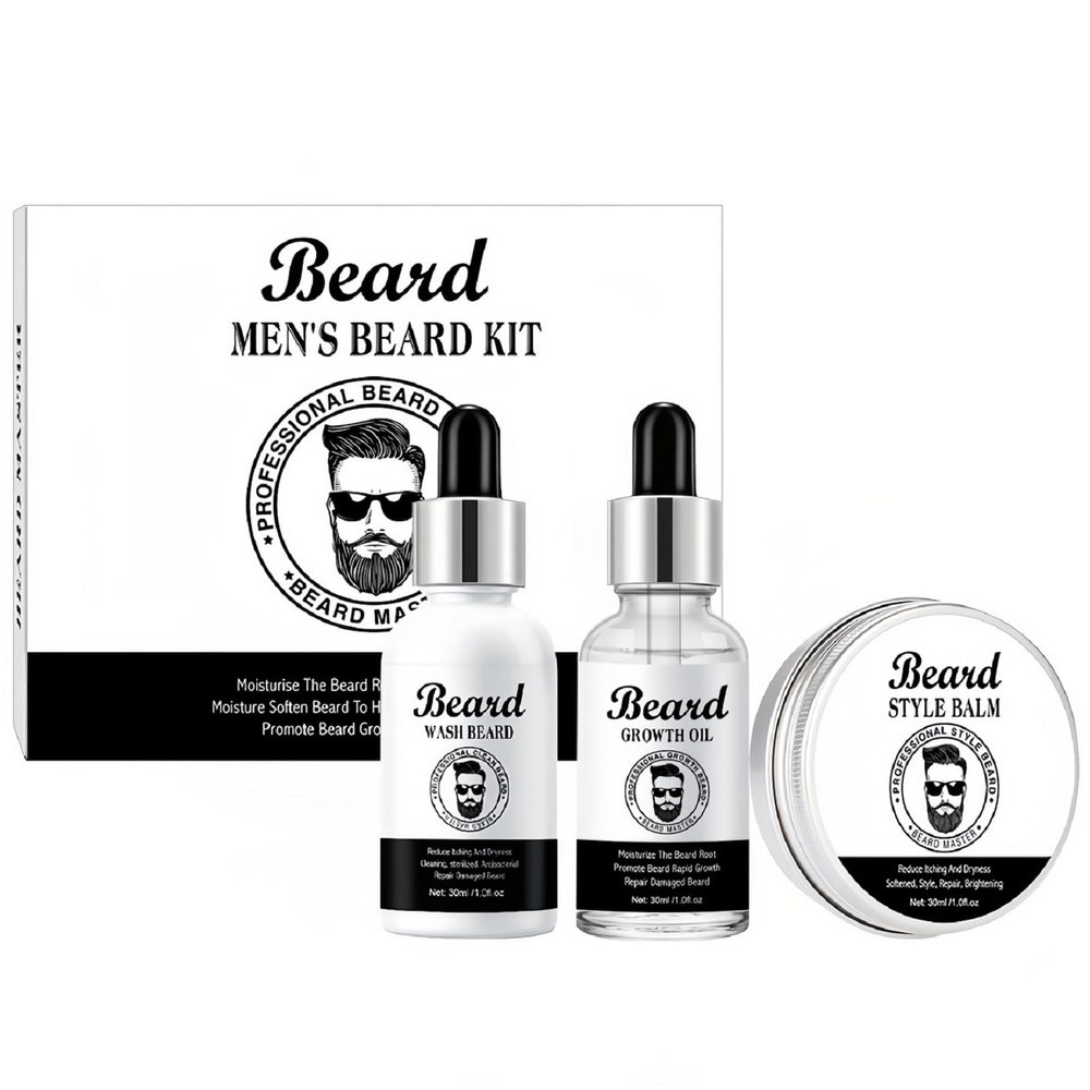 Beard Grooming Kit with Growth Oil,Shampoo,Balm,Men's Beard Growth Kit,Beard Care Grooming,Beard Conditioner,Men Gifts for Valentine's Day,Father's Day,Birthday,Thanksgiving,Christmas
