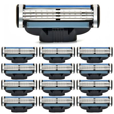 12Pcs Razor Blades Refills for Men, Suitable for Manual Shaver, Double Lubrication Strip, Sharp and Durable Blades, Ideal for Daily Use, Efficient Shaving, Gifts for Men Father Boyfriend