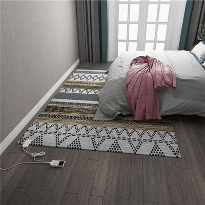 Graphene Heated Carpet MatVelvet Electric Floor Warmer with Thermostat & Timer 31.5"x47.2" Area Rug for Indoor Use Under Desk Heating Pad Foot Warmer