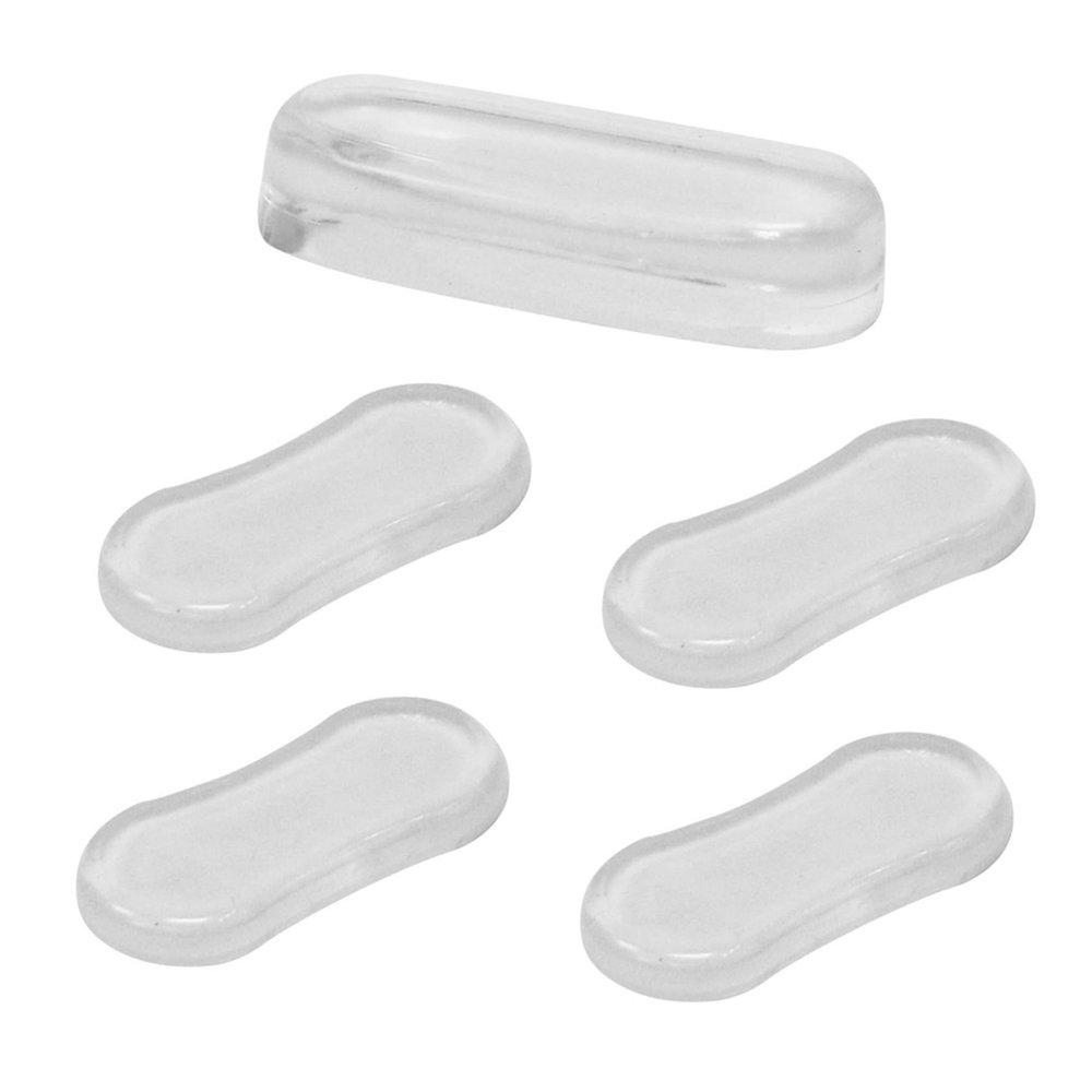 Toyvian 5pcs Toilet Lid Cushioning Pads Made of Silicone with Adhesive Backing Soft Toilet Lid Buffer Pads for Silent Use Bathroom Accessories
