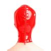 QIANGYTHENKO PVC Latex Look Hood Mask Open Mouth with Eyes Exotic Accessory for Men Women Halloween Cosplay Costume Black view 3