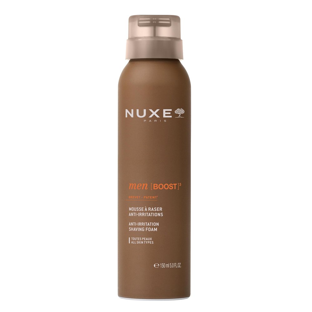 Nuxe Men Anti-Irritation Shaving Foam 150ml, Protective Shave Gel-Foam for Sensitive Skin, Reduces Razor Burn & Discomfort, With Ash Bark Oleo-Extract, Energising Woody Scent
