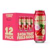 Living Things Prebiotic Soda - Gut Health & Low Calorie Drink - 12 x 330ml Cans - High in Fibre - Rhubarb & Apple view 1