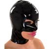 QIANGYTHENKO PVC Latex Look Hood Mask Open Mouth with Eyes Exotic Accessory for Men Women Halloween Cosplay Costume Blue view 4