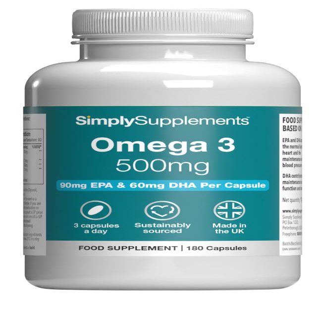 Omega 3 Fish Oil 500mg | 180 Small Easy-Swallow Softgels | 2 Months