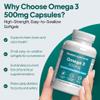 Omega 3 Fish Oil 500mg | 180 Small Easy-Swallow Softgels | 2 Months view 2