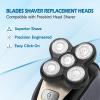 2 Pack Replacement Blades for Freebird Head Shaver | 5-Blade Electric Razor Refills for Bald Men Freedom Grooming + 1 Cleaning Brush view 2