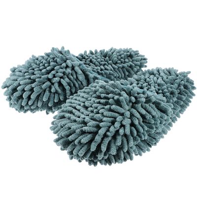 TOPPERFUN Washable Chenille Mop Slippers for Floor Cleaning Practical Reusable Sweeping Shoes for Home Use Soft Absorbent Non-slip Slippers for Dust Removal All