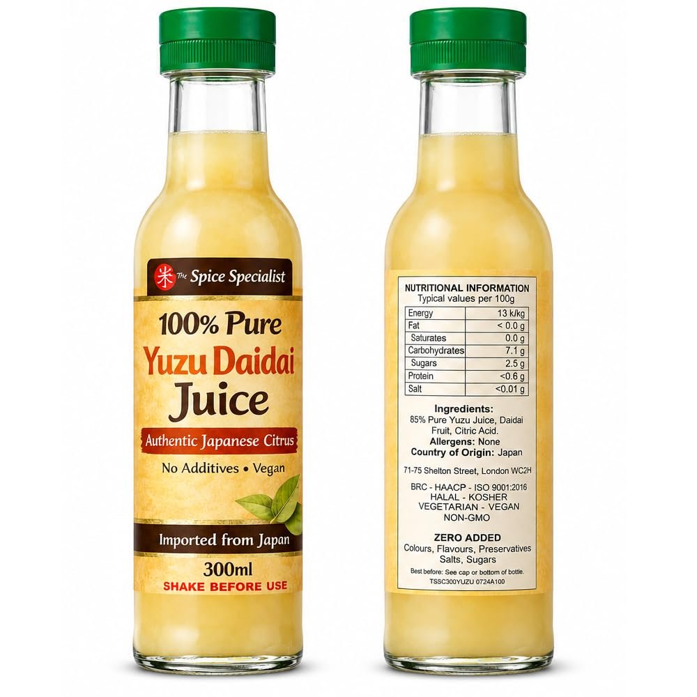 100% Pure Japanese Citrus Yuzu Daidai Juice 300ml Authentic Tasty Japanese Citrus Daidai Juice Premium Cooking & Cocktail Ingredient No Additives, Vegan, Imported from Japan