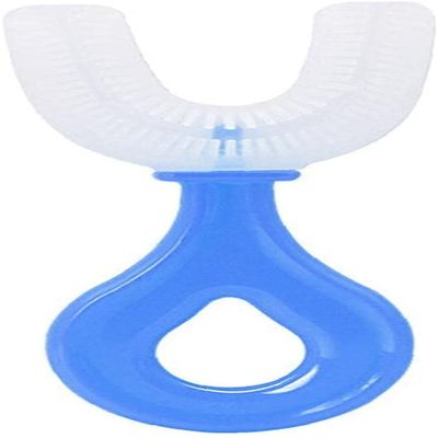 U Shape Toothbrush Manual Silicone Baby Toothbrush Mouth Mounted Oral Care Cleaning Tool BlueDurability