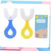 U Shape Toothbrush Manual Silicone Baby Toothbrush Mouth Mounted Oral Care Cleaning Tool BlueDurability view 3