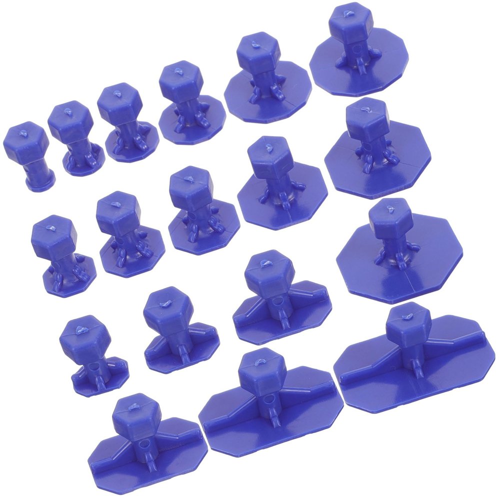 Healeved 18pcs Blue Auto Dent Puller Kit with Suction Cups Dent Removal Tabs and Puller Tool Set for Car Body Repair and Paintless Removal