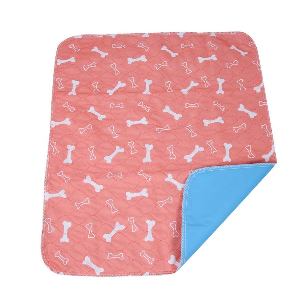 UPALDHOU Cartoon Bone Pattern Reusable Dog Pee Pad, 3-Layer Dog Urine Mat for Easy Care, Great Protection for Floor, Suitable for Pets Training (70*80cm)