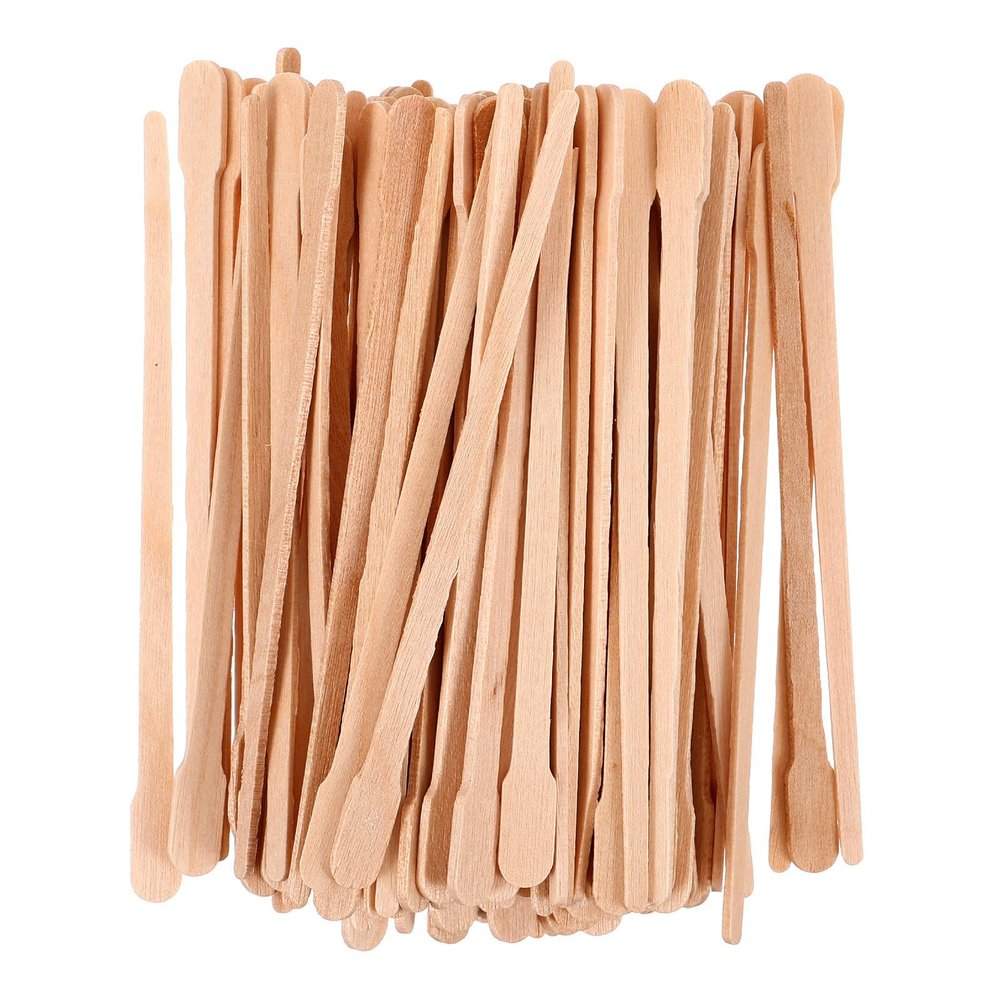 Gatuida 100PCS Single Use Wooden Wax Sticks Oval Body Hair Removal Wax Applicators for Nose, Eyebrow, and Personal Care Waxing Spa and Home Use