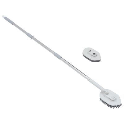 Ciieeo Bathroom Floor Scrubber with Stiff Bristles for Tile and Shower Floor Cleaning Sturdy PP Stainless Steel Handle for Patios and Garages
