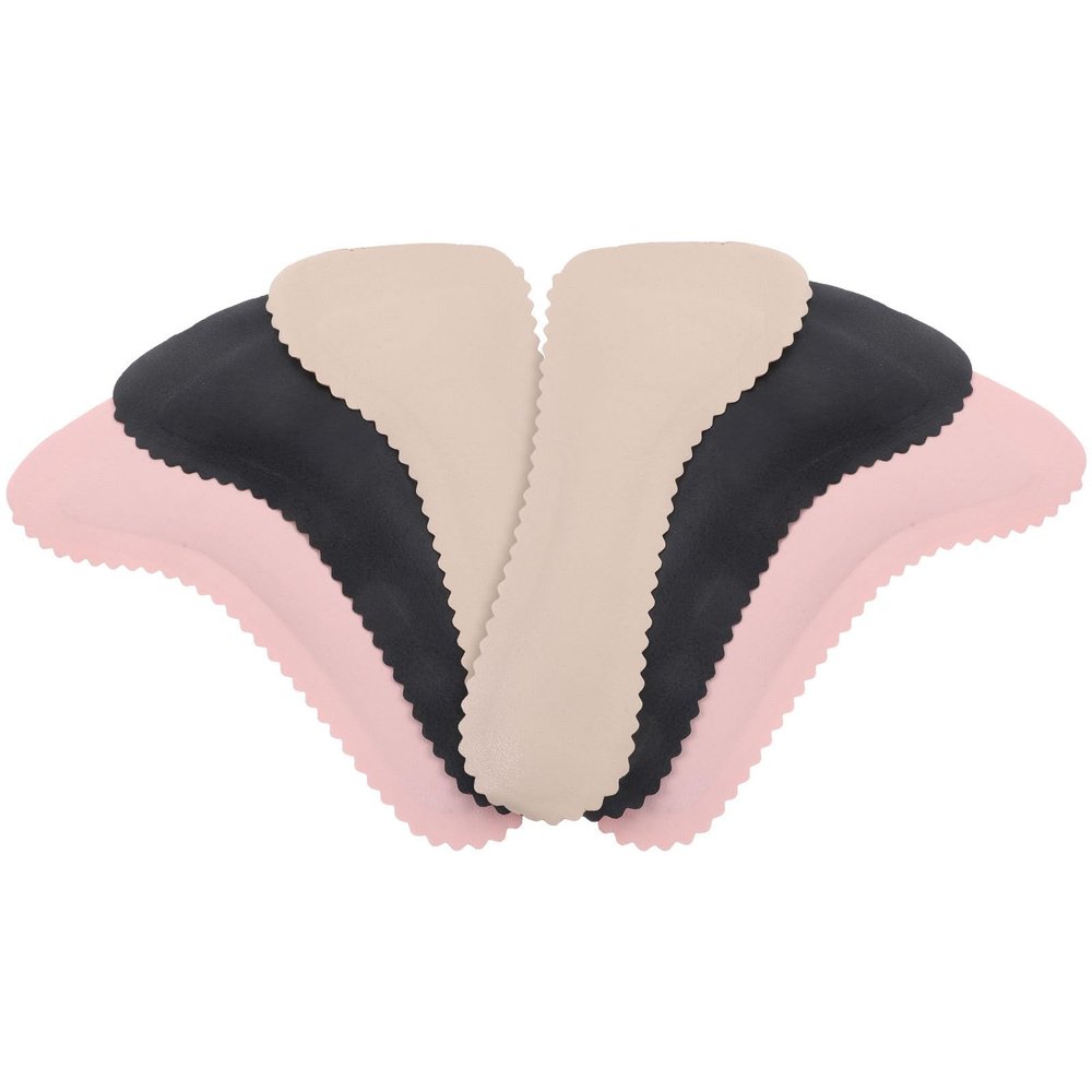 GARVALON 3 Pairs Self-Adhesive Pigskin Heel Cushion Pads, Thin Anti-Skid Shoe Inserts for High Heels, Comfortable Foot Care Inserts for Loose Shoes